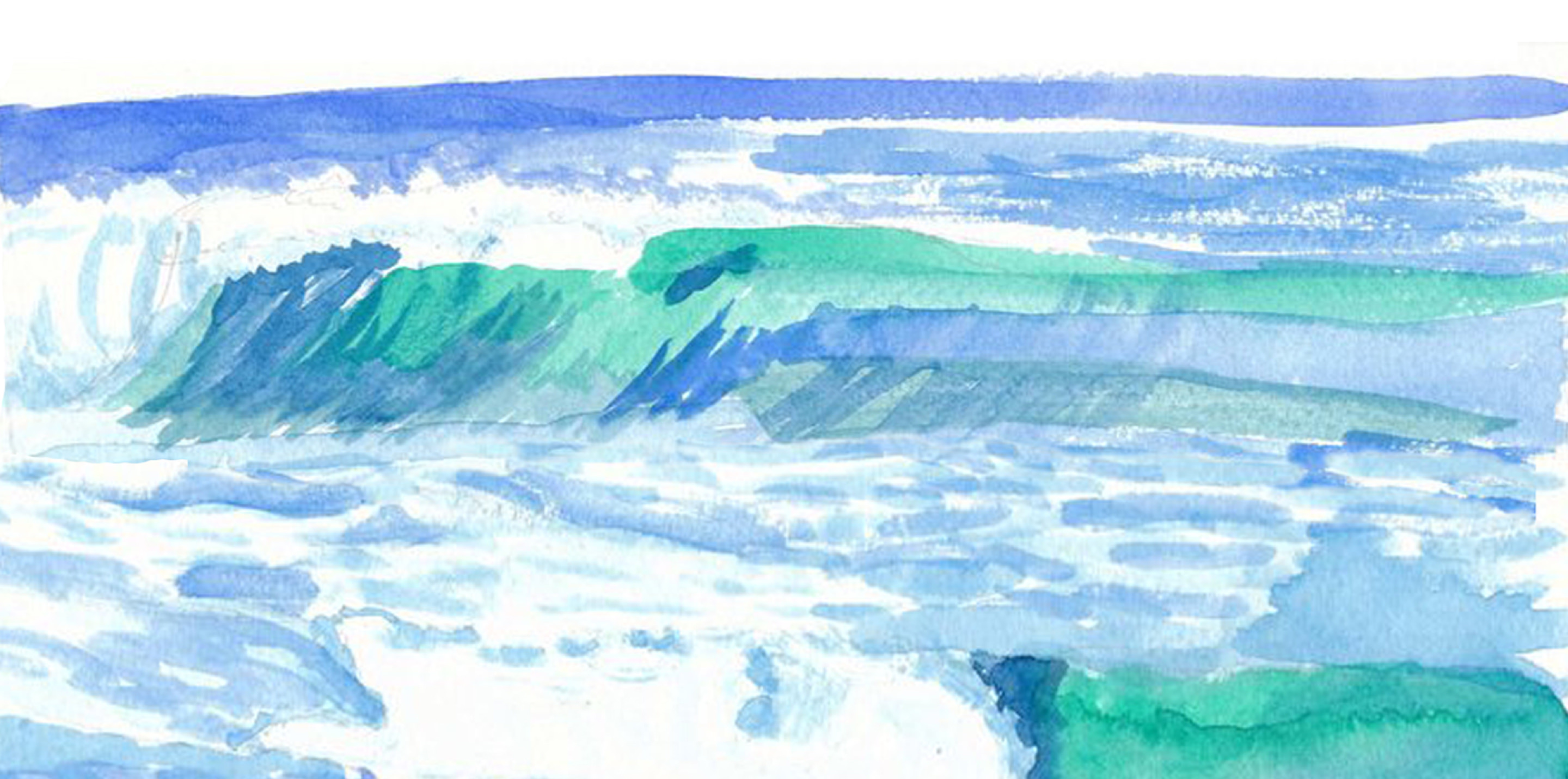 Watercolor ocean